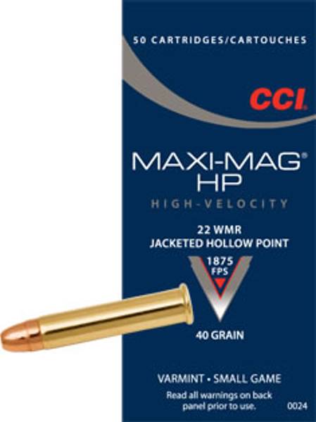 CCI 22 WMR HP Maxi-Mag  JHP  50 skudd